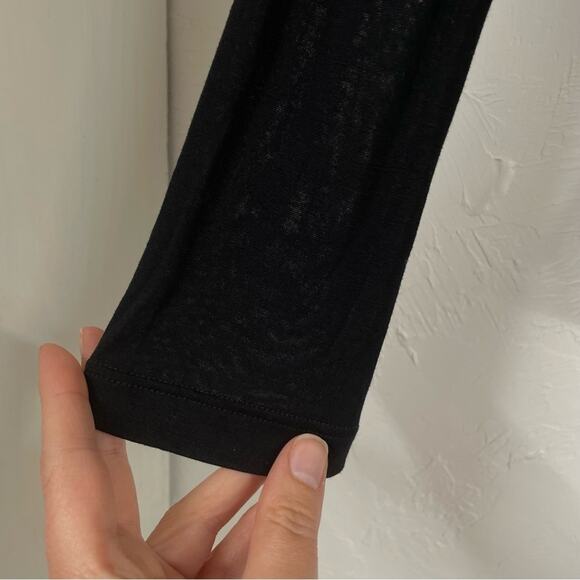 Velvet By Graham & Spenser Black Long Sleeve Blouse Draped Front Womens S Preppy - Picture 3 of 8